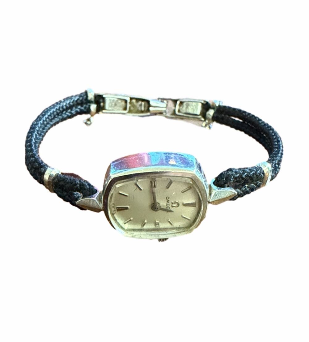 Omega Women's Swiss Manual Wind Watch Silver Tone Cocktail Dress